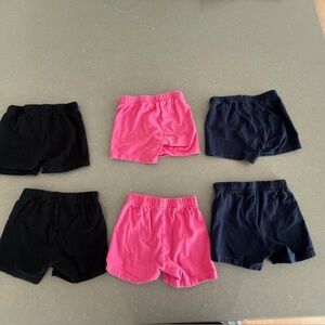 6 Pairs Little Girl Cotton Cartwheel Shorts XS Gap Pink, Navy, Black